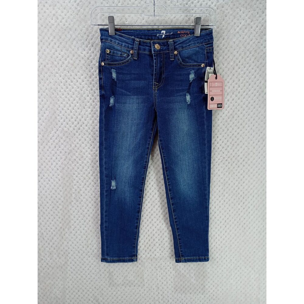 7 For All Mankind Girls 12 Dark Wash Skinny Crop Jeans NWT*READ*
